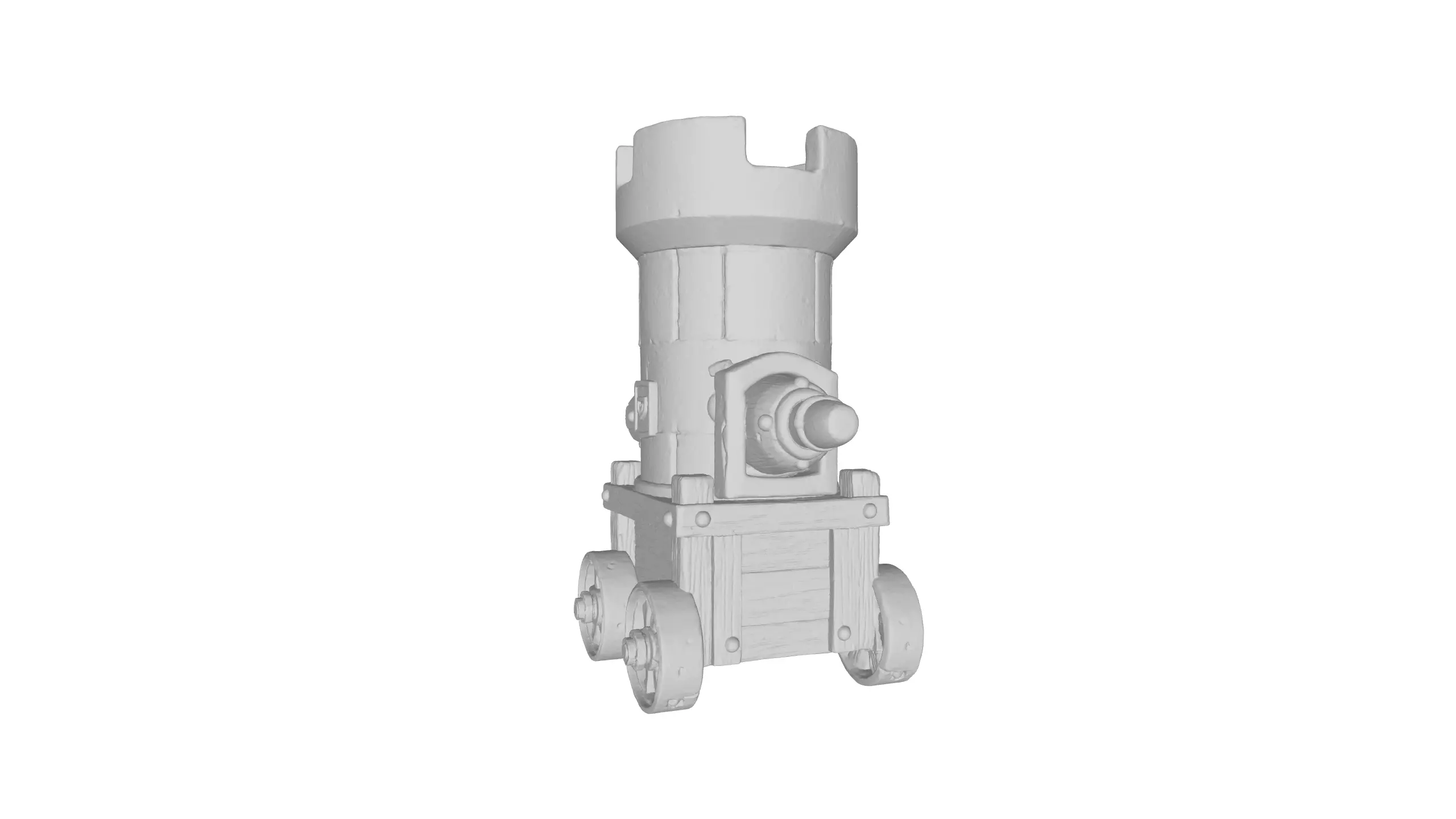 Stylized Medieval Cannon Tower 3D model_17