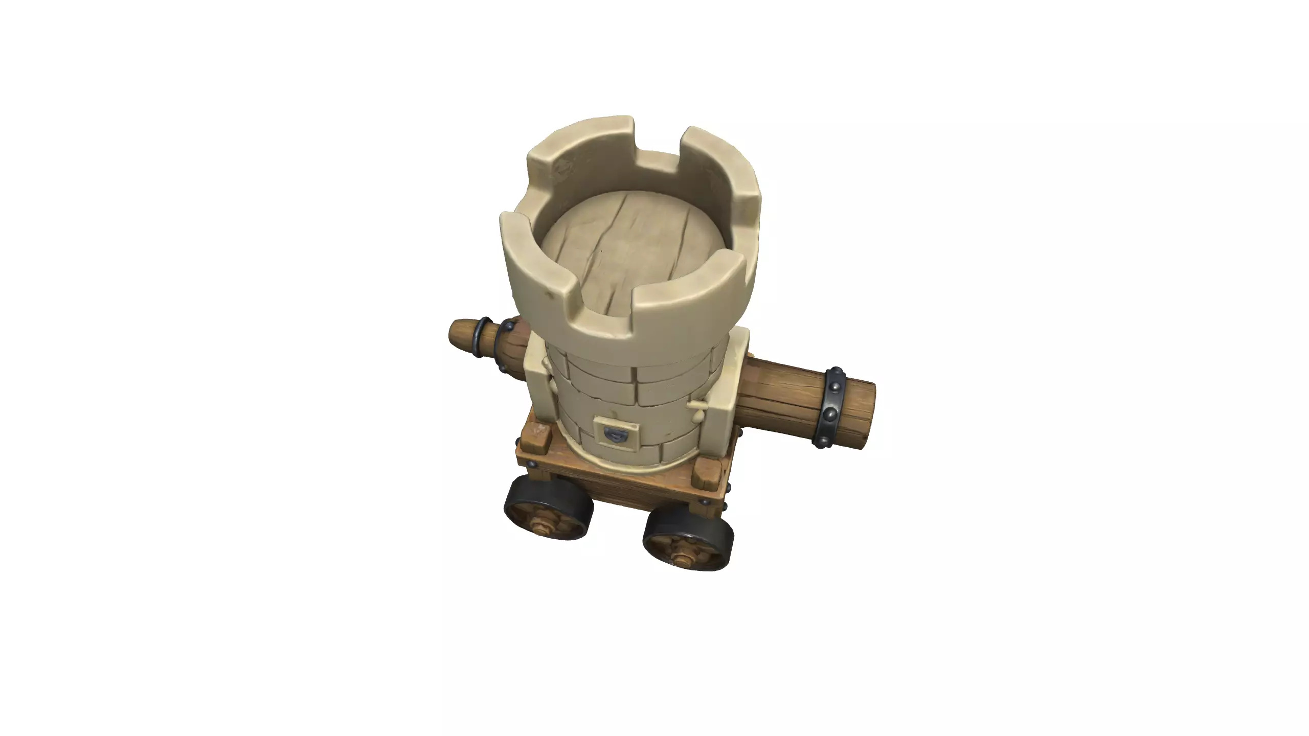 Stylized Medieval Cannon Tower 3D model_3