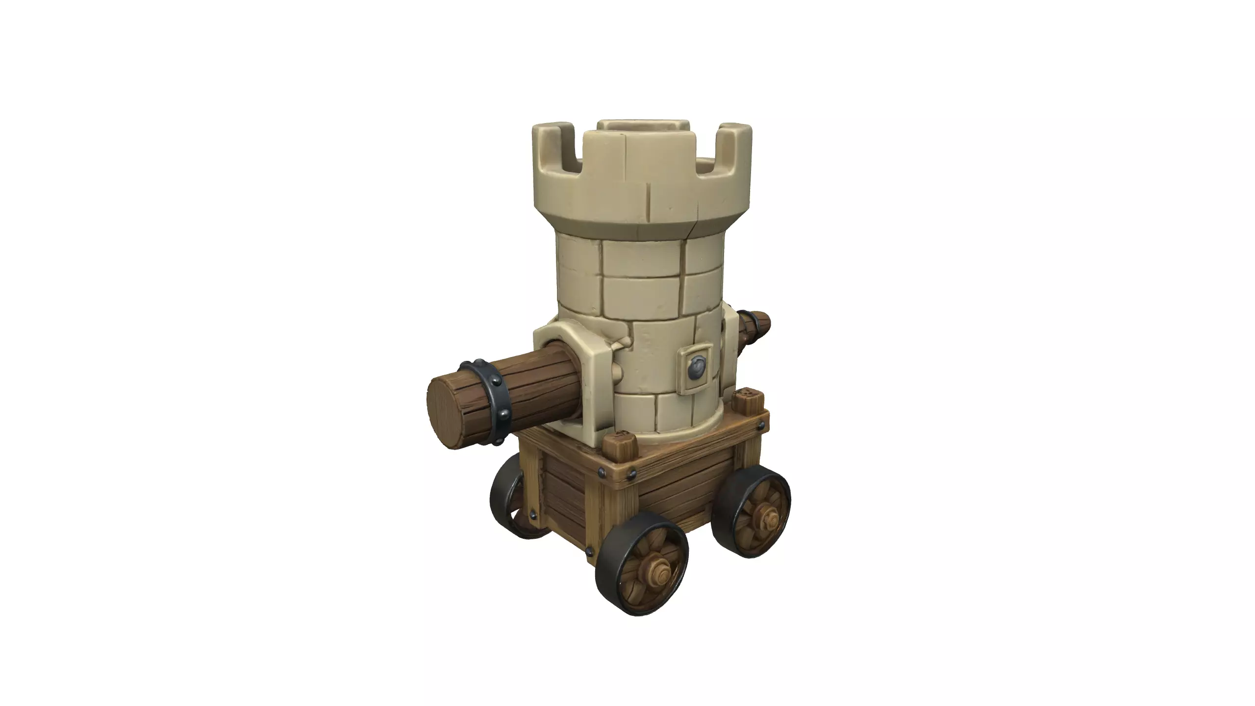 Stylized Medieval Cannon Tower 3D model_6