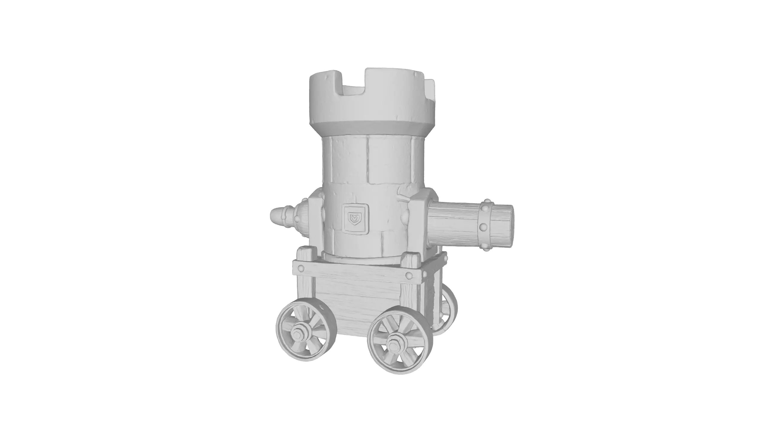 Stylized Medieval Cannon Tower 3D model_15