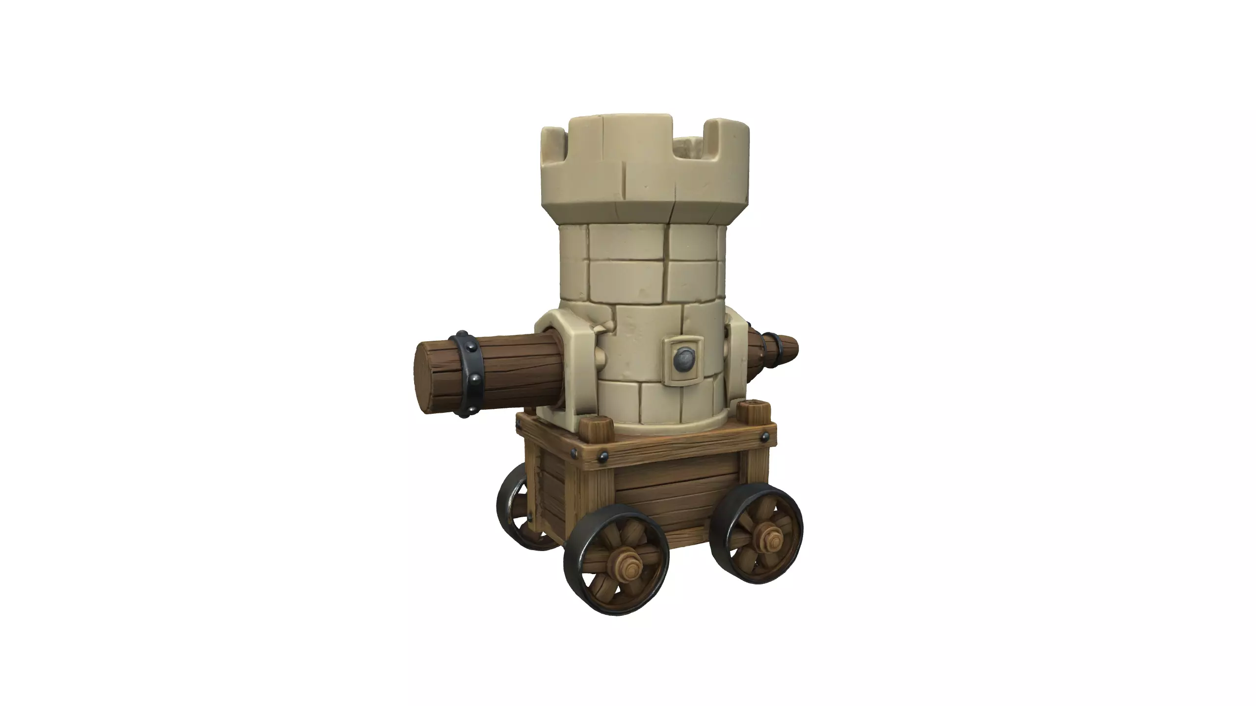 Stylized Medieval Cannon Tower 3D model_1