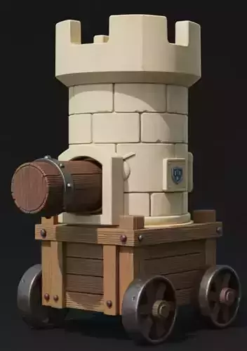 Stylized Medieval Cannon Tower
