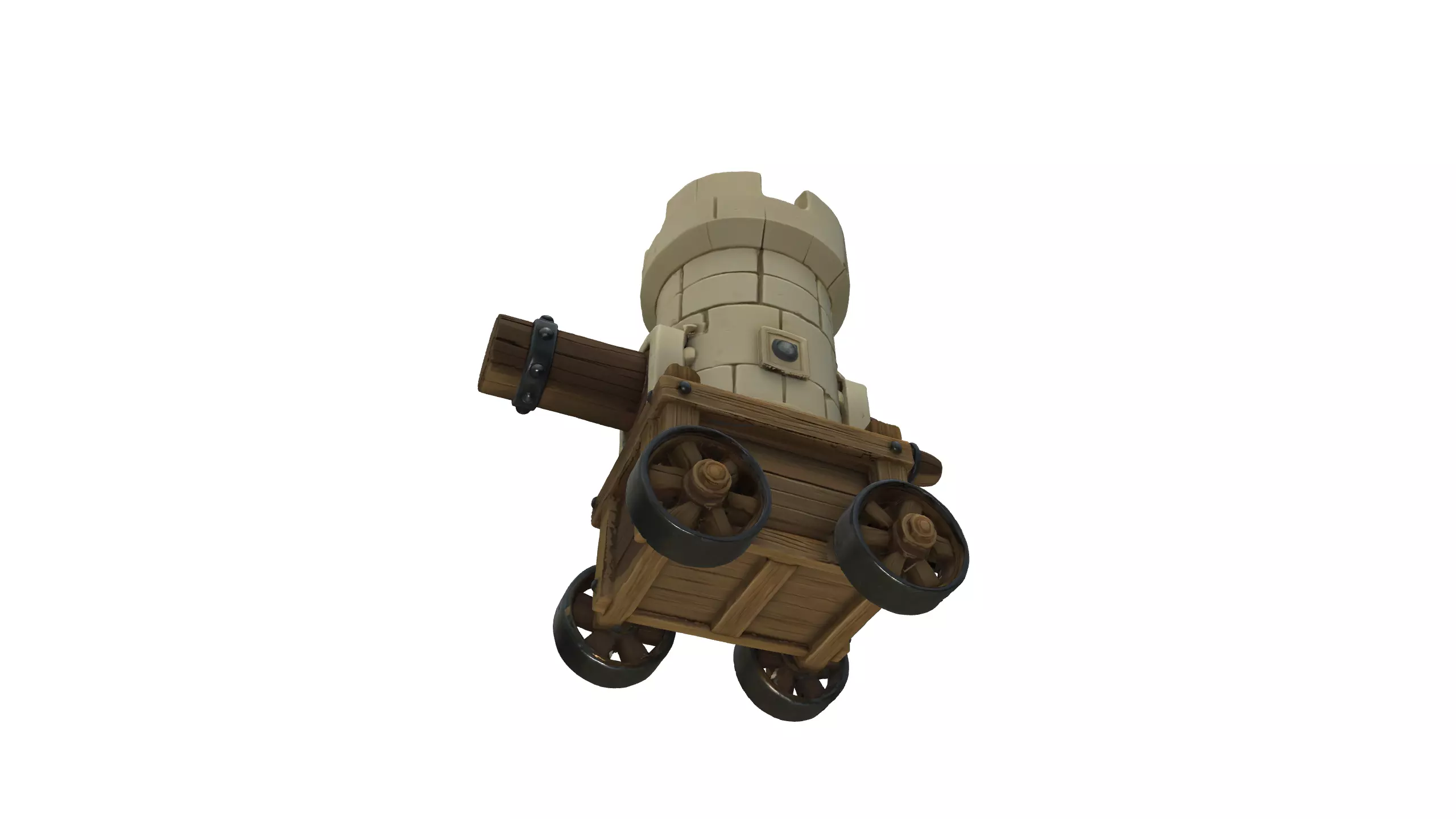 Stylized Medieval Cannon Tower 3D model_5
