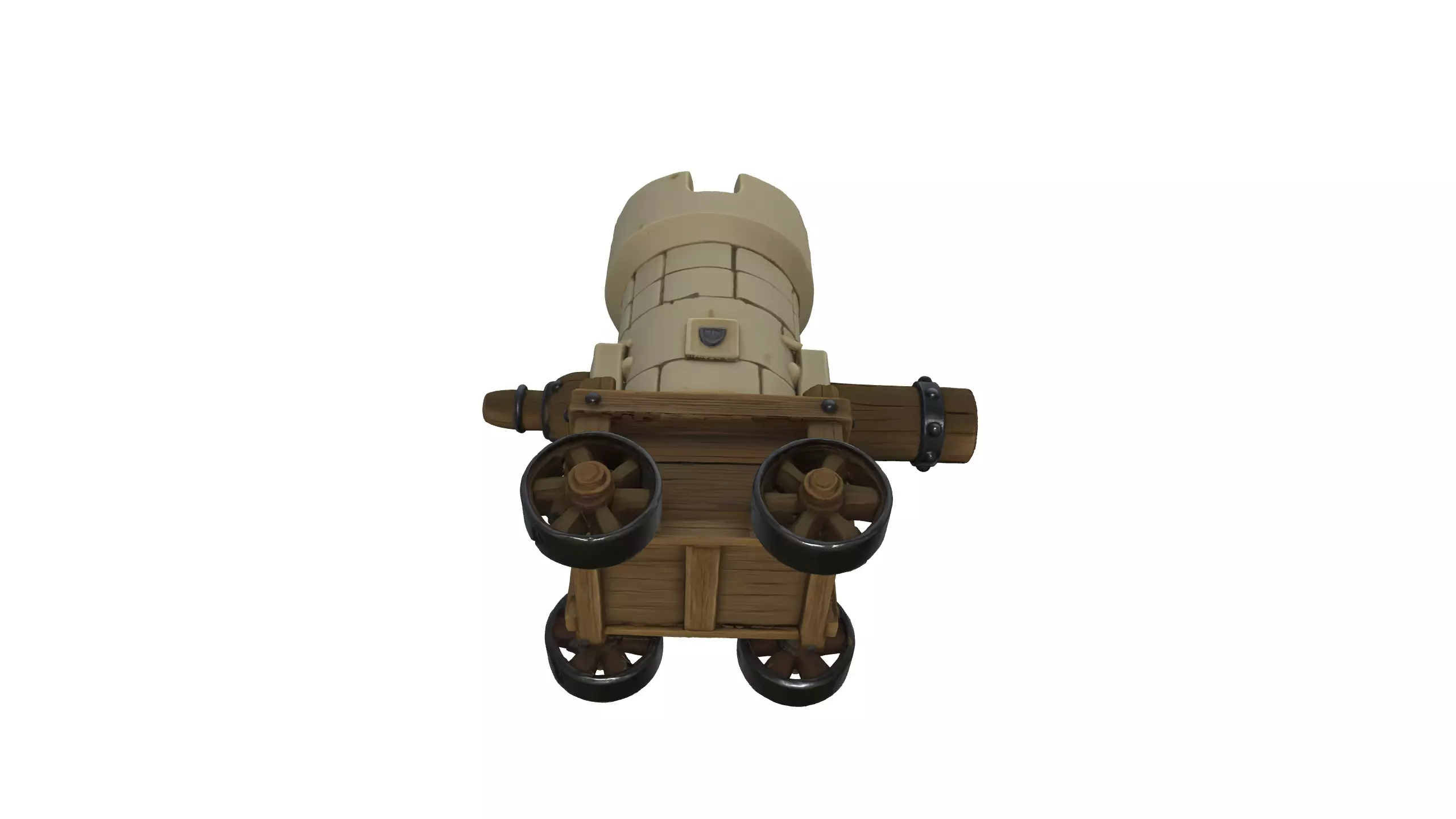 Stylized Medieval Cannon Tower 3D model_4