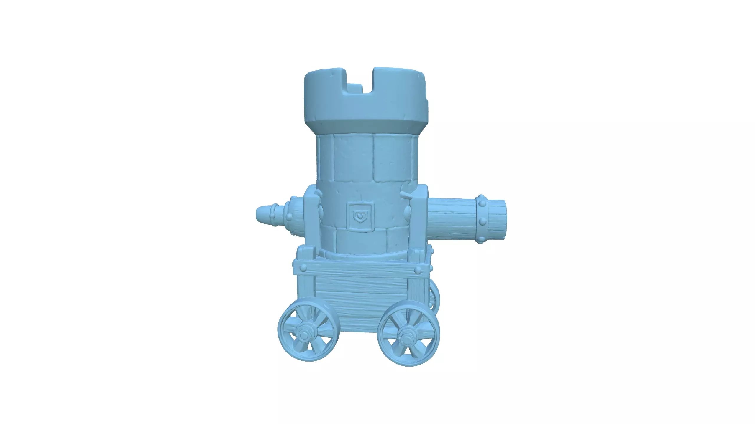 Stylized Medieval Cannon Tower 3D model_10