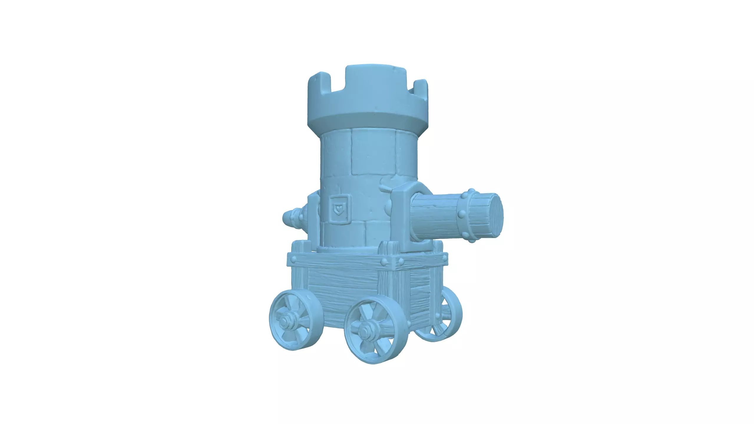 Stylized Medieval Cannon Tower 3D model_13