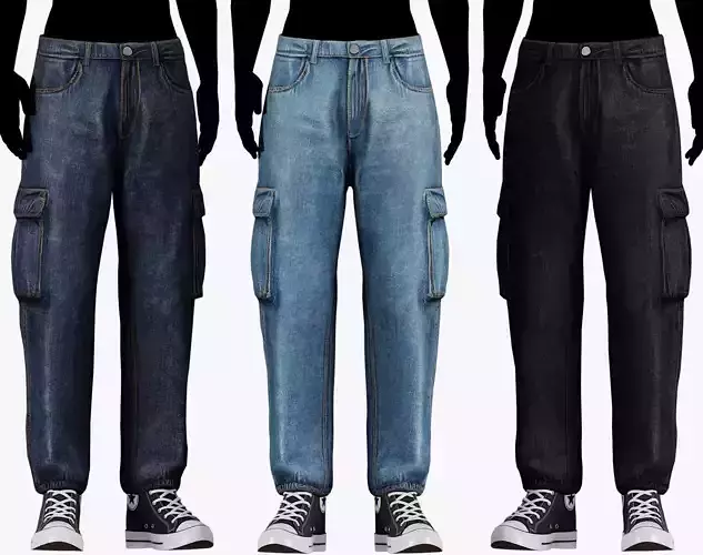 Male Denim Jogger Pants 3 in 1 Pack