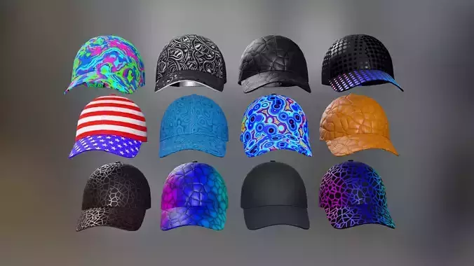 12 Caps with Silly Designs