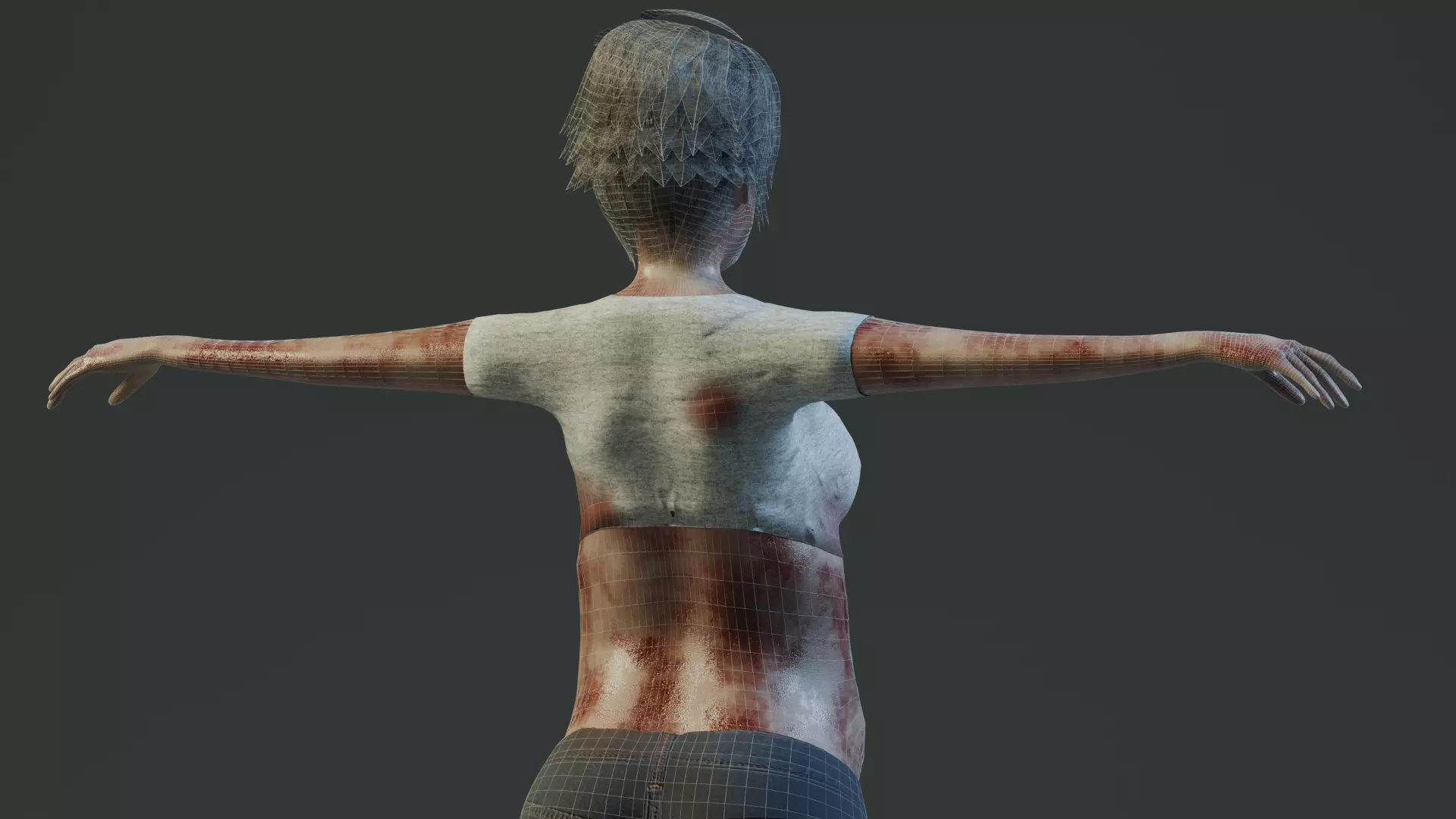 Pregnant Zombie 3D Model Animated And Game Ready Low-poly 3D model_11