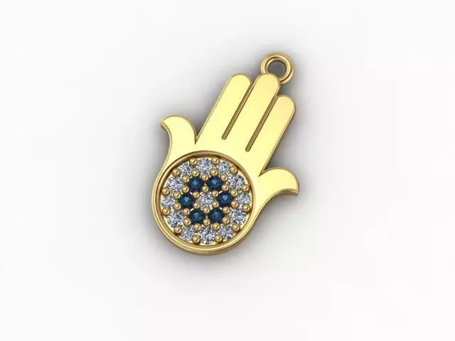 Enameled  Hamsa hand pendant 3D print model_0