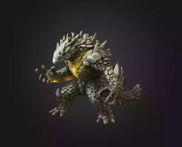 Pangolin Guardian Awakening Low-poly 3D model