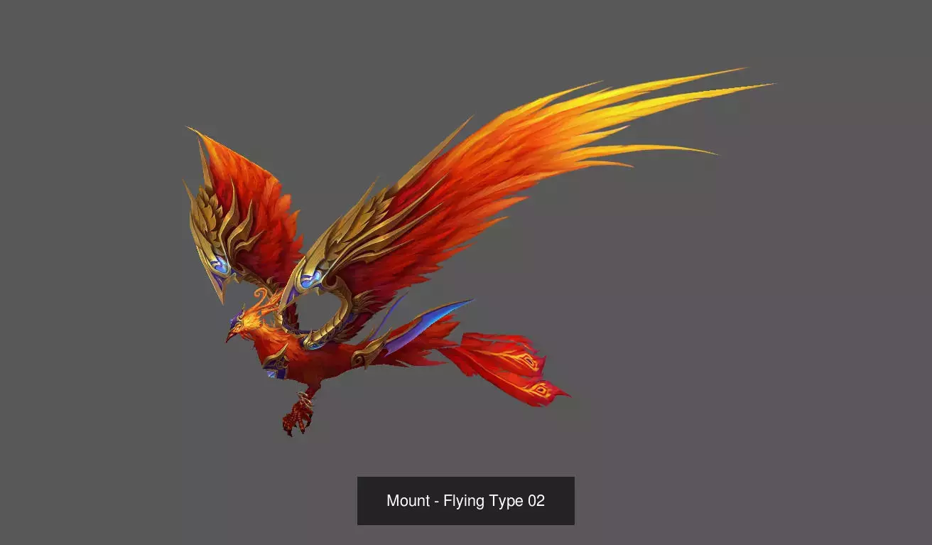 Fantasy Flying Mounts Pack - Volume 01 3D Model Collection_13
