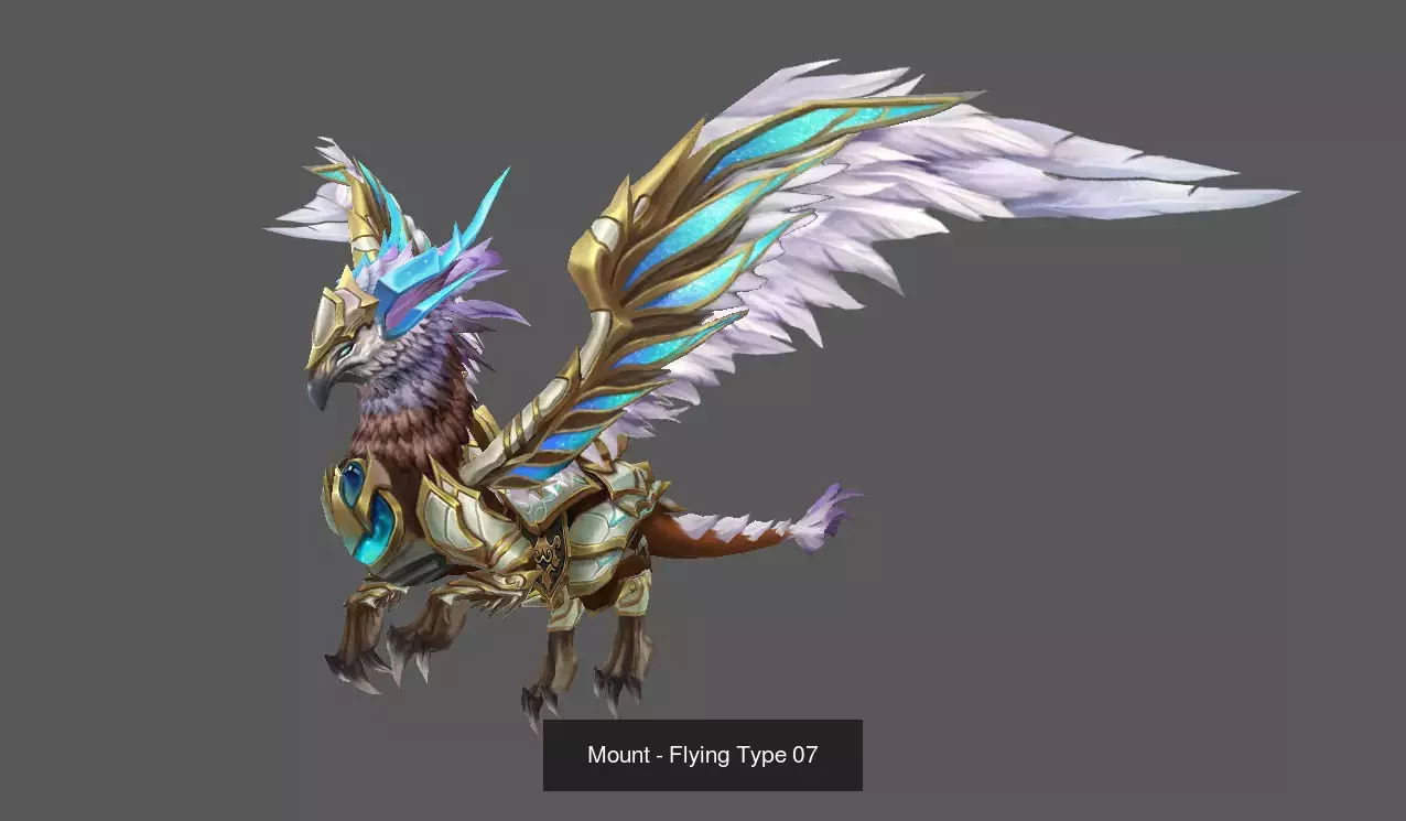 Fantasy Flying Mounts Pack - Volume 01 3D Model Collection_18