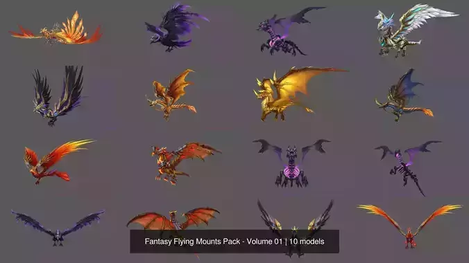 Fantasy Flying Mounts Pack - Volume 01