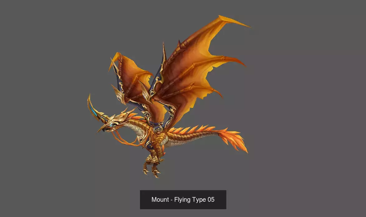 Fantasy Flying Mounts Pack - Volume 01 3D Model Collection_16