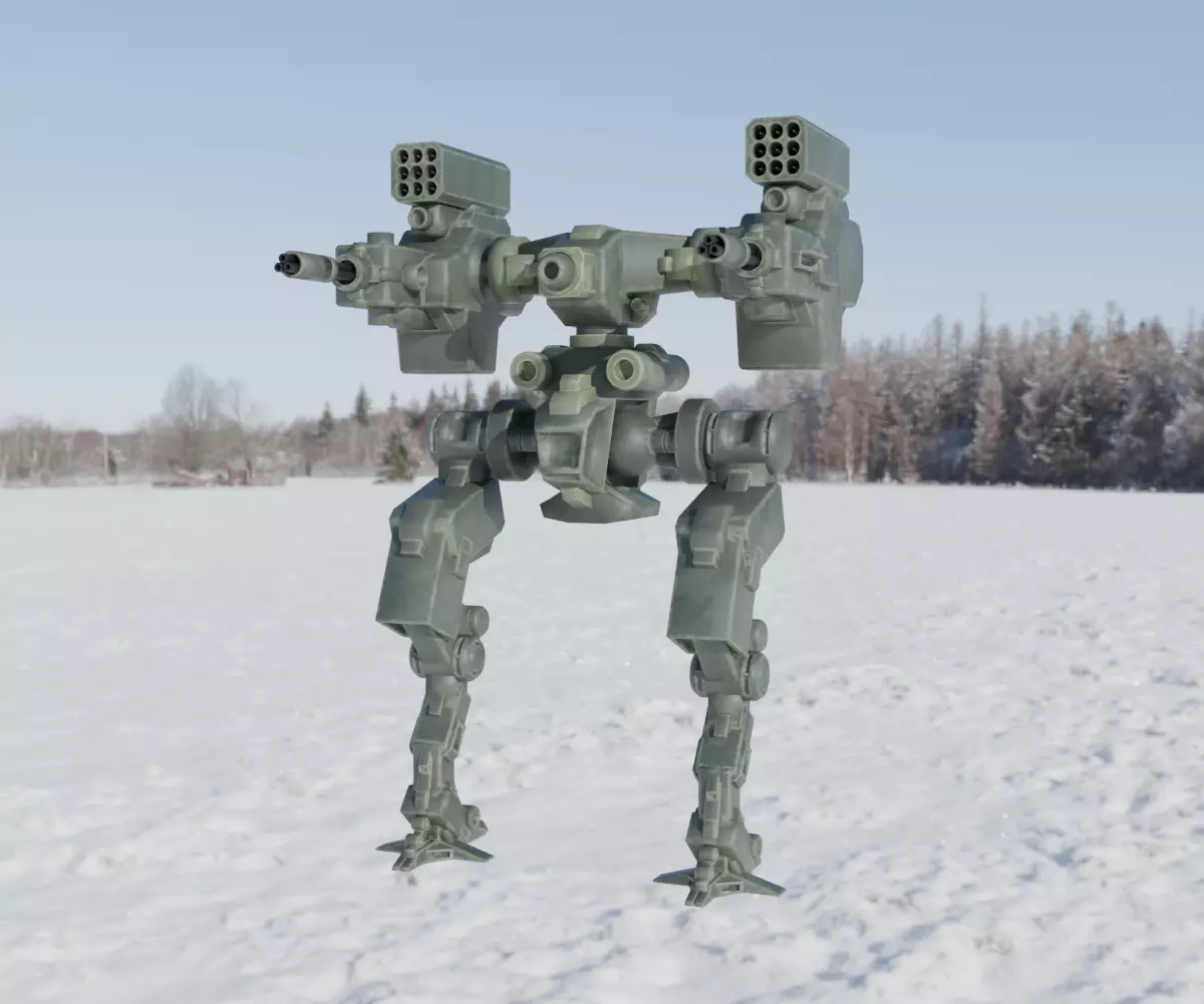 Mecha - Prototype 005 Low-poly 3D model_10