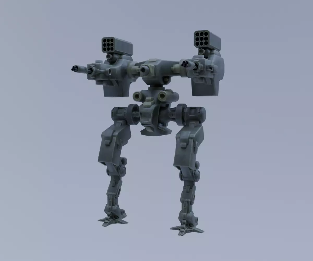 Mecha - Prototype 005 Low-poly 3D model_1