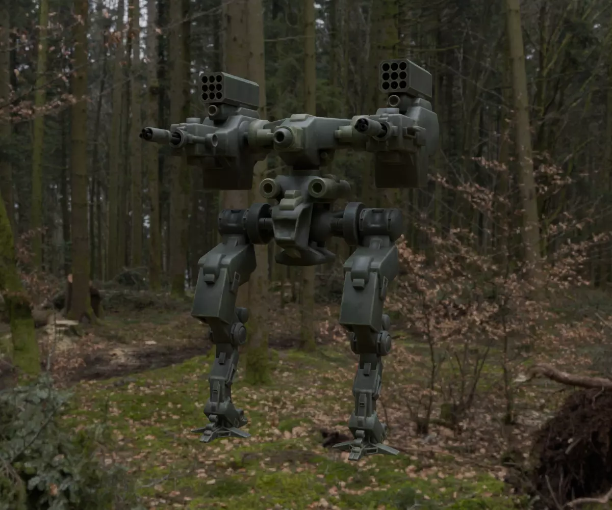 Mecha - Prototype 005 Low-poly 3D model_7