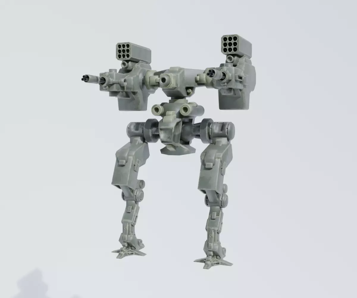 Mecha - Prototype 005 Low-poly 3D model_2