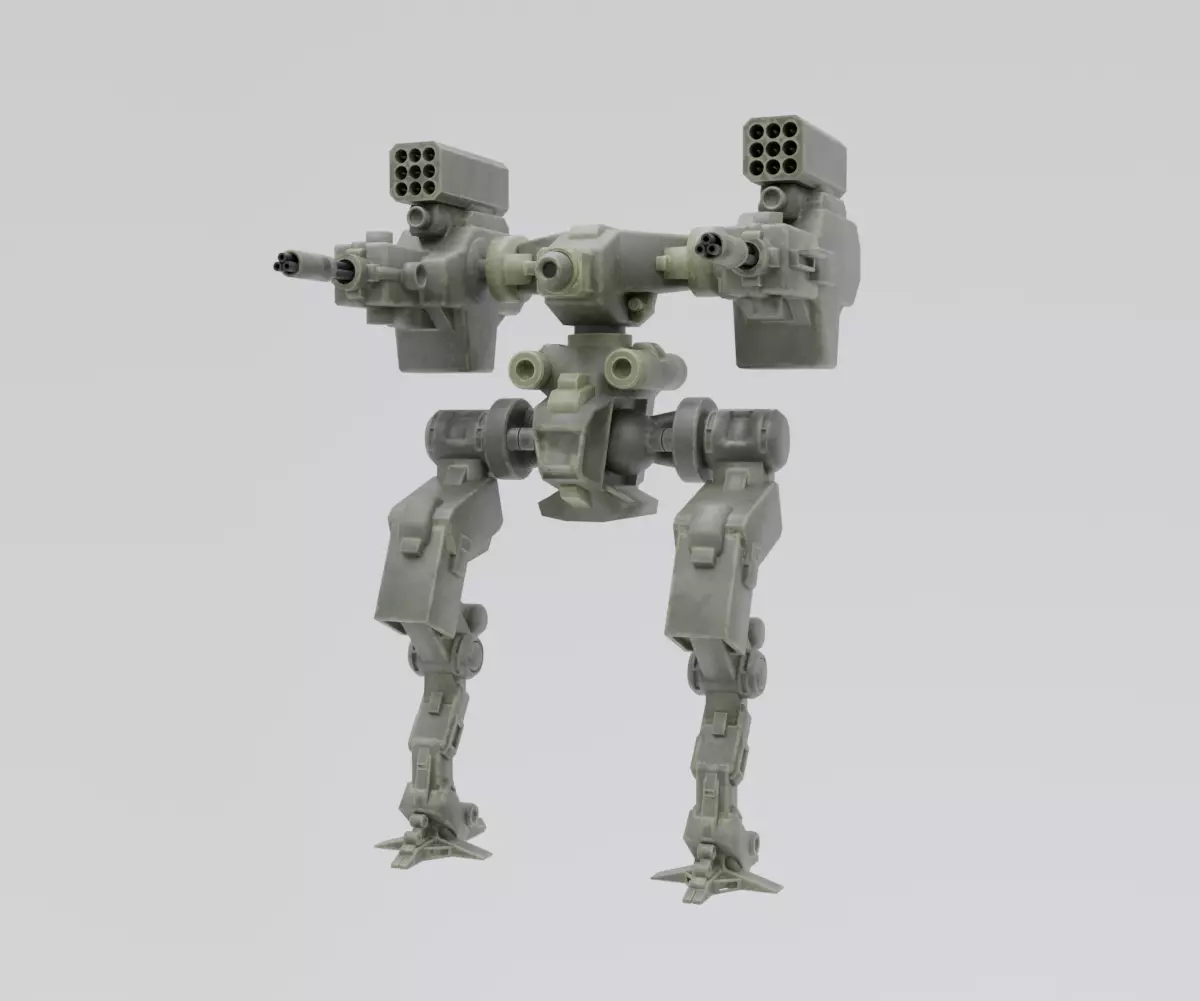 Mecha - Prototype 005 Low-poly 3D model_4