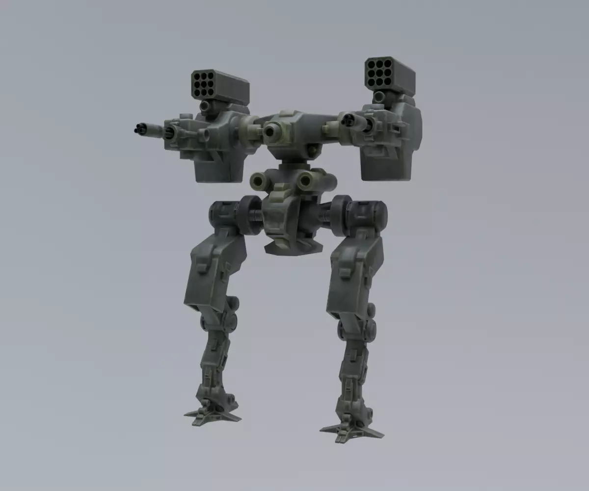 Mecha - Prototype 005 Low-poly 3D model_3