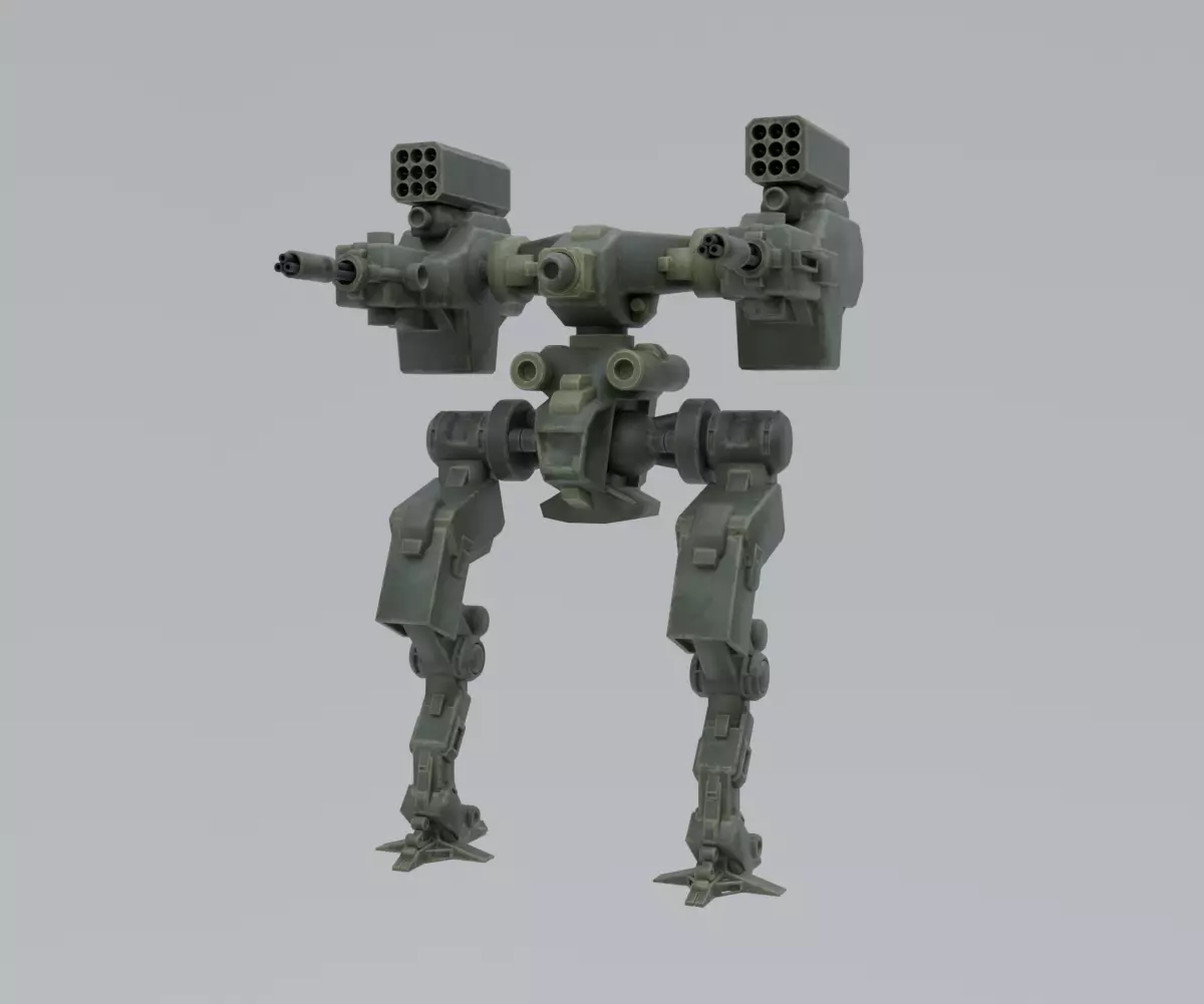Mecha - Prototype 005 Low-poly 3D model_0