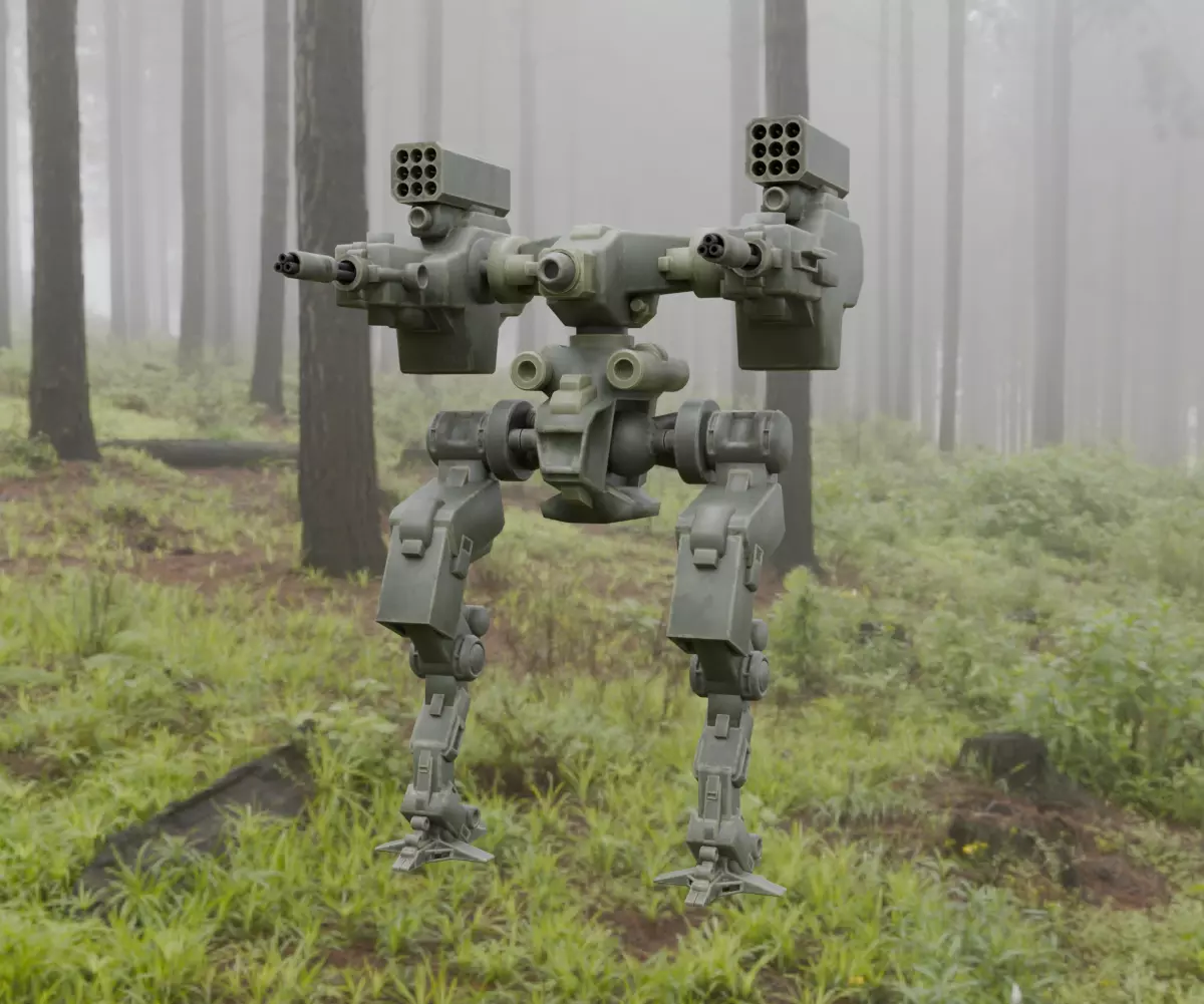 Mecha - Prototype 005 Low-poly 3D model_8