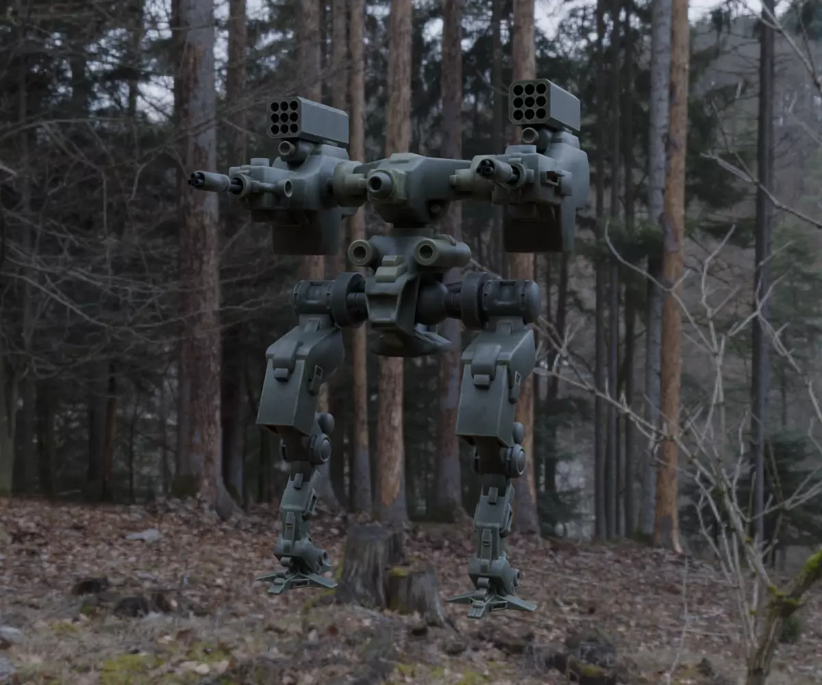 Mecha - Prototype 005 Low-poly 3D model_5