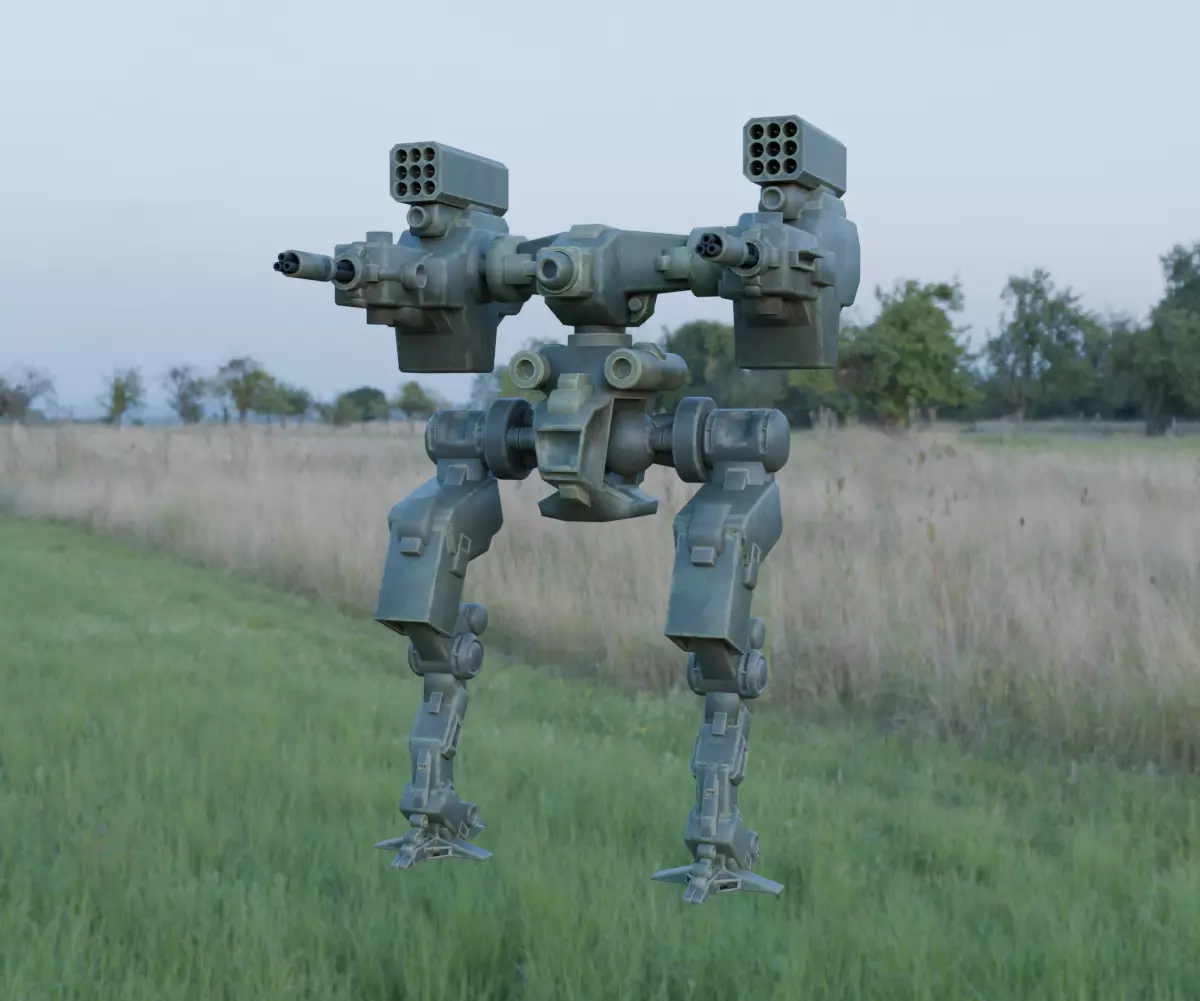 Mecha - Prototype 005 Low-poly 3D model_9