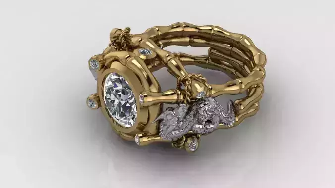 Ring gold with diamonds
