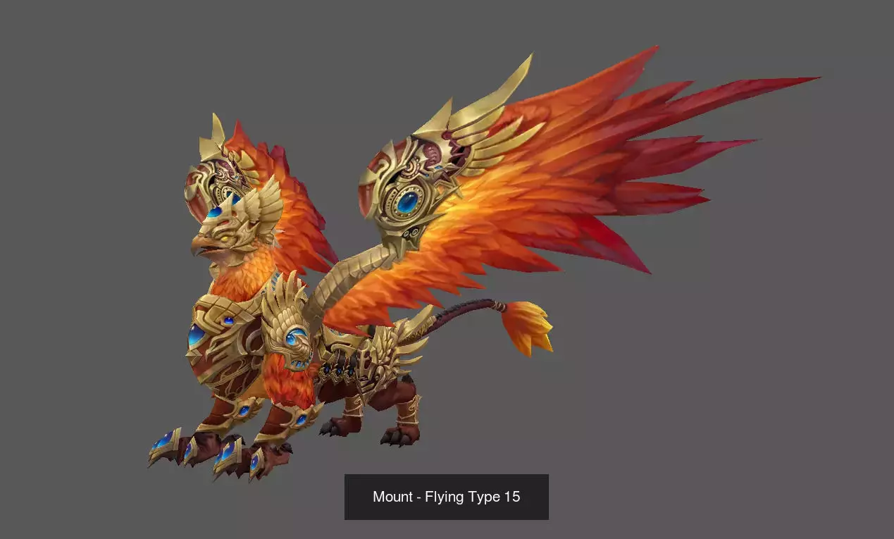 Fantasy Flying Mounts Pack - Volume 02 3D Model Collection_17