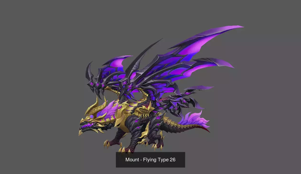 Fantasy Flying Mounts Pack - Volume 03 3D Model Collection_17