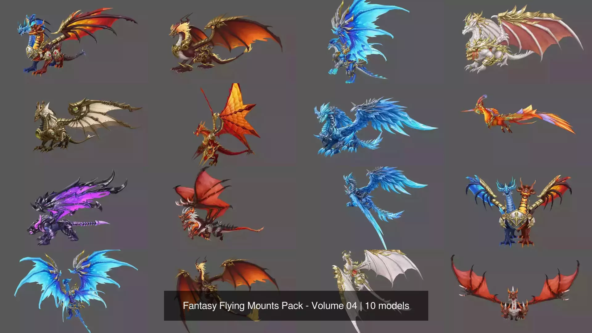 Fantasy Flying Mounts Pack - Volume 04 3D Model Collection_11