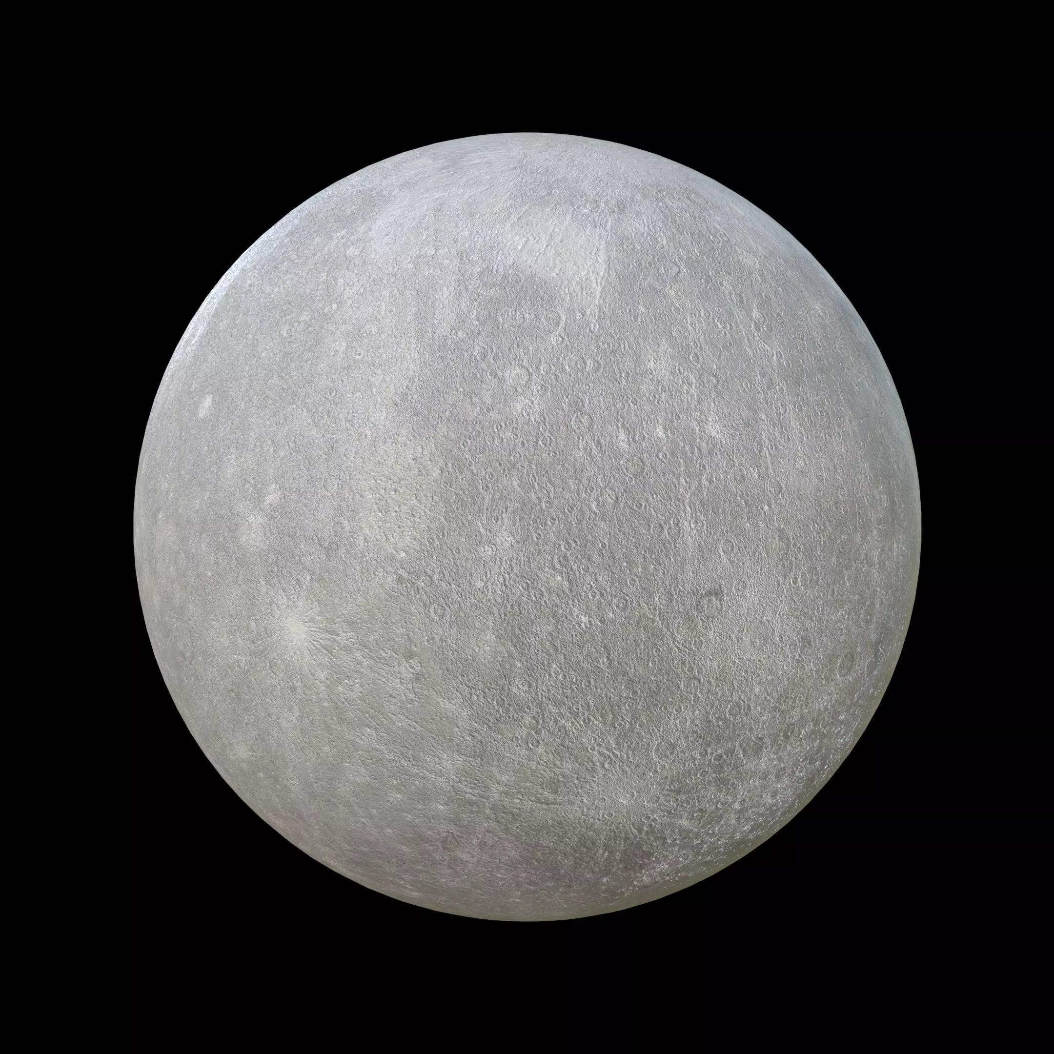 Planet Mercury PBR 4K 3D model_4