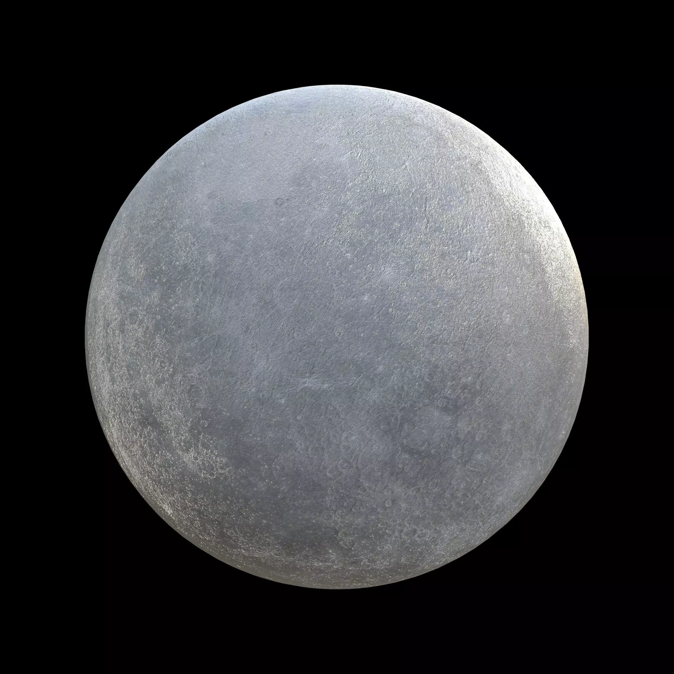 Planet Mercury PBR 4K 3D model_5