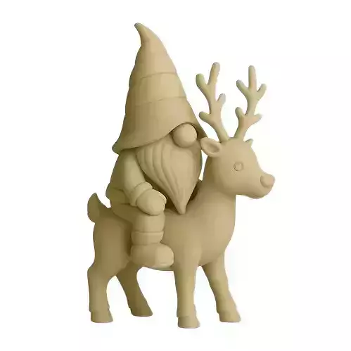  Christmas Gnome Riding Reindeer 