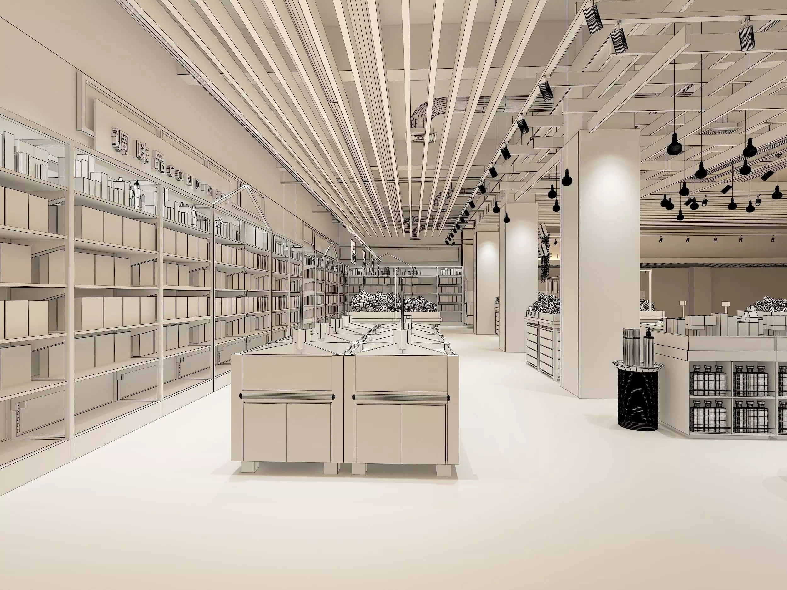 supermarket Low-poly 3D model_8