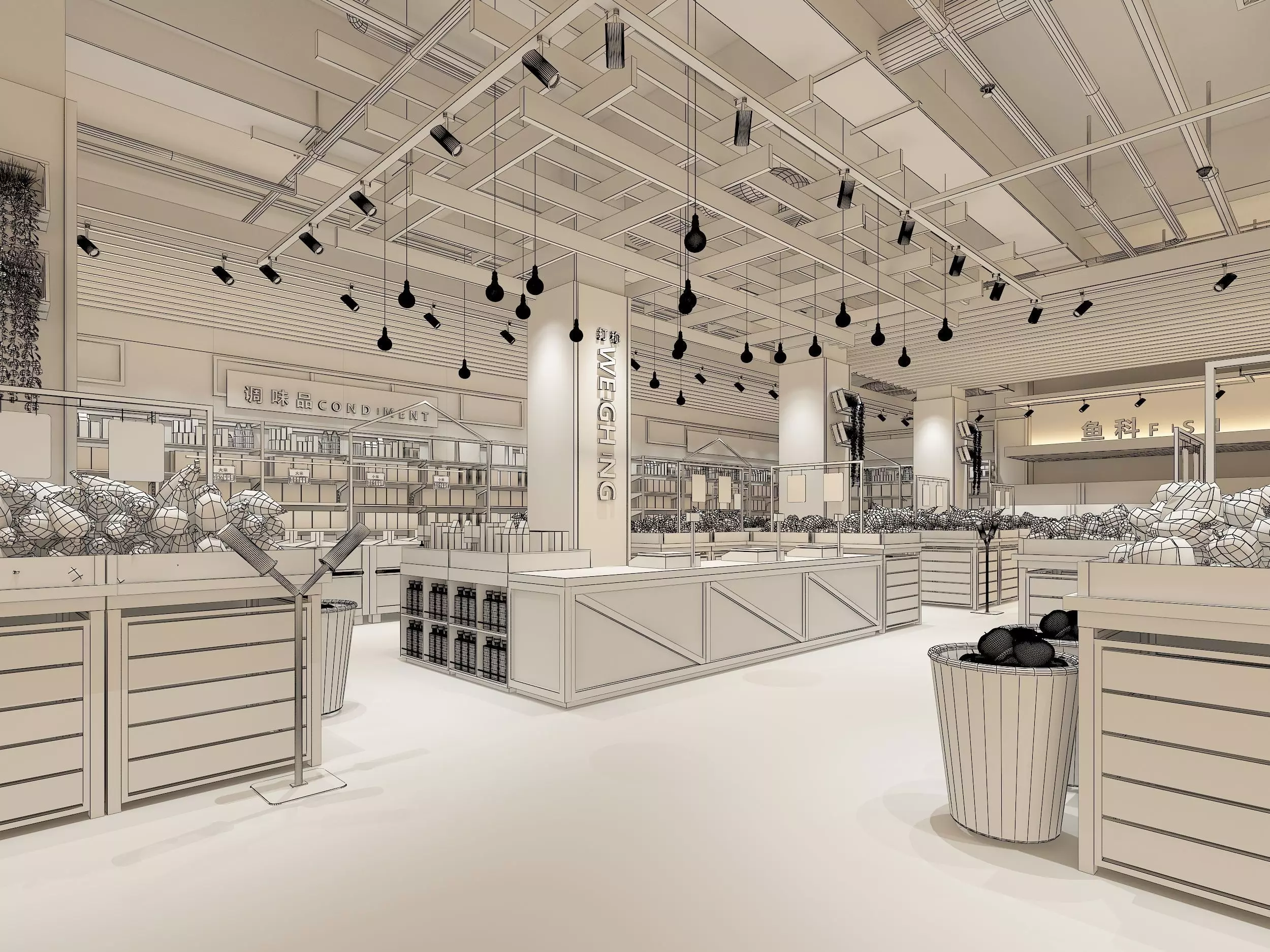 supermarket Low-poly 3D model_6