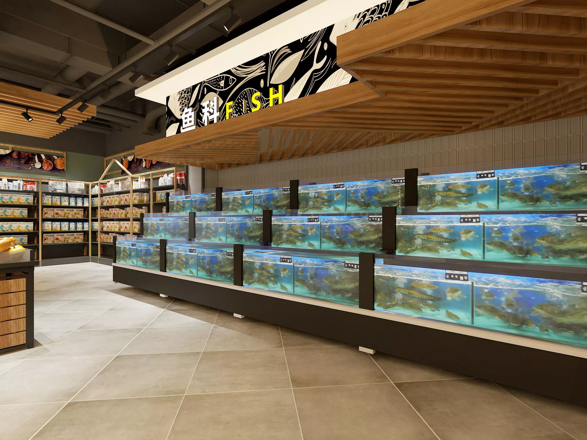 supermarket Low-poly 3D model_4