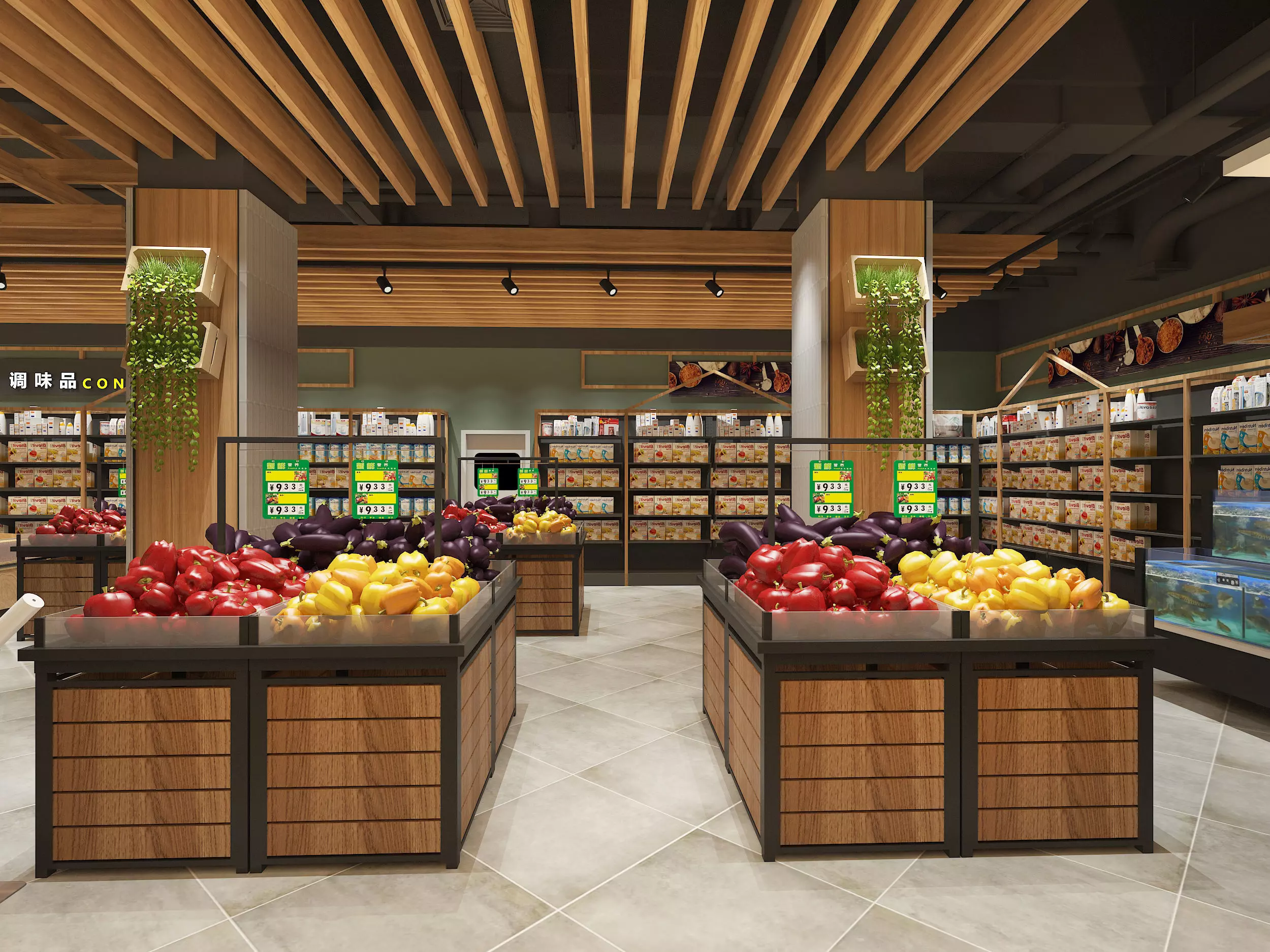 supermarket Low-poly 3D model_3