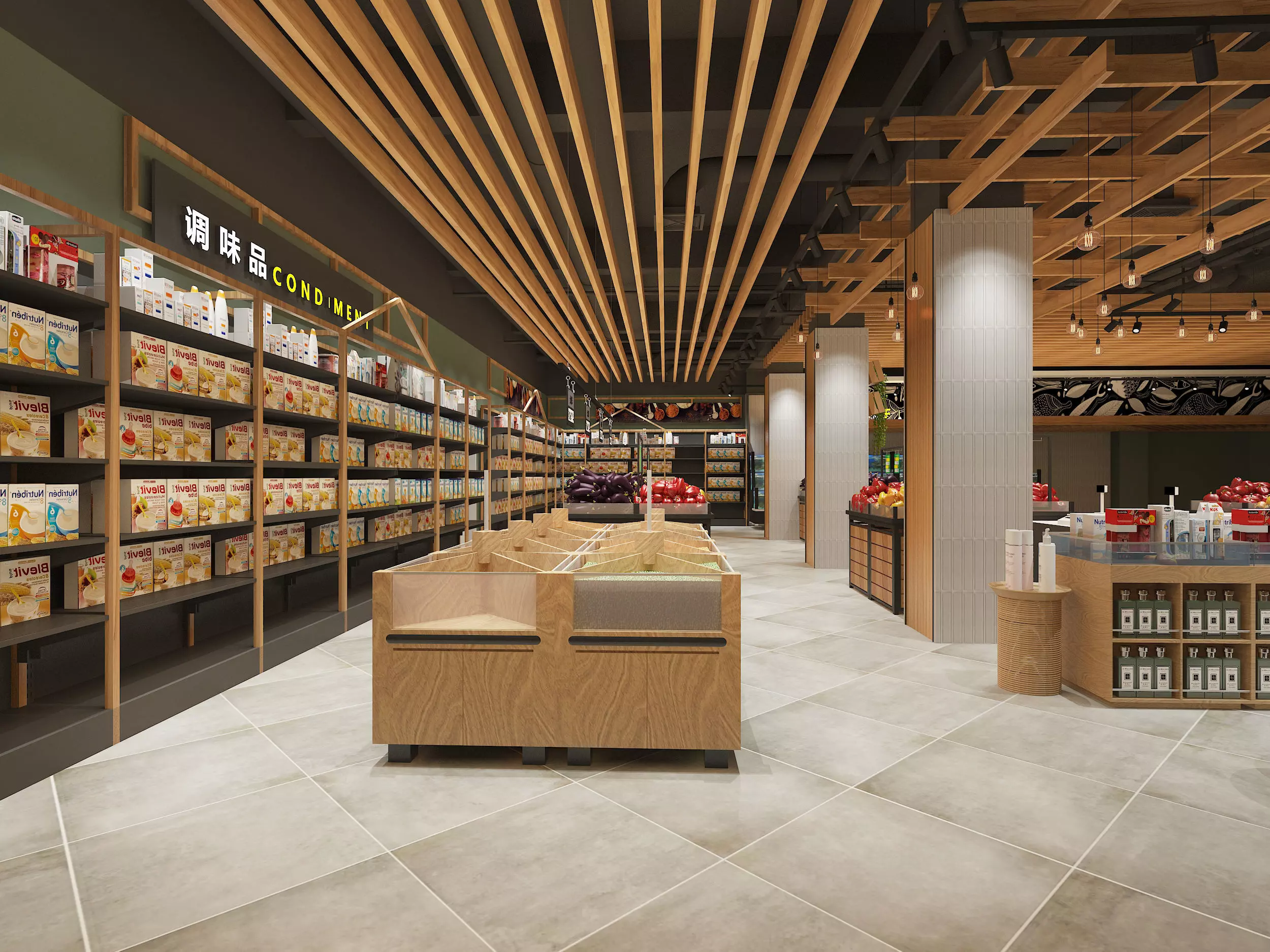 supermarket Low-poly 3D model_2