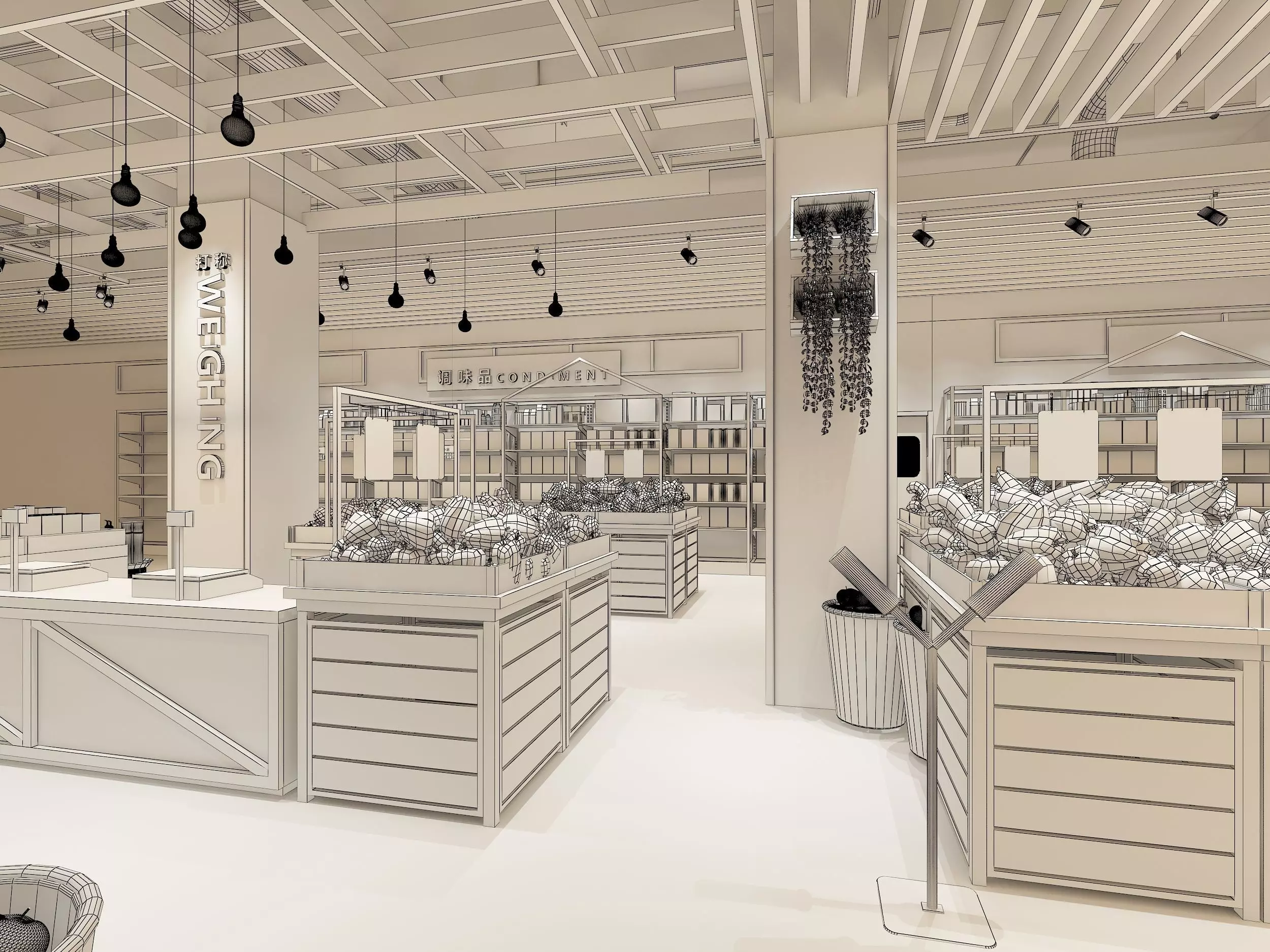 supermarket Low-poly 3D model_7