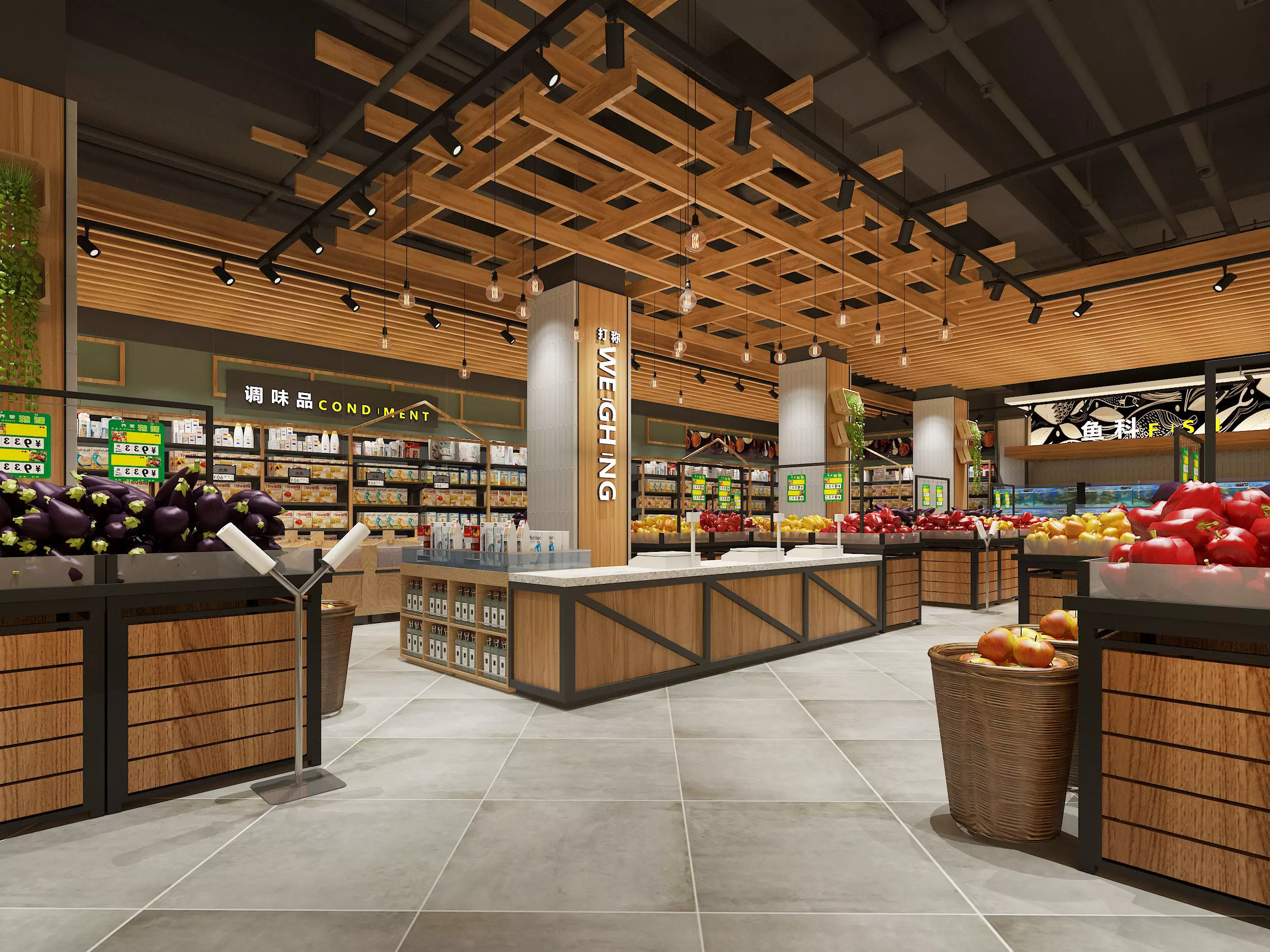 supermarket Low-poly 3D model_0