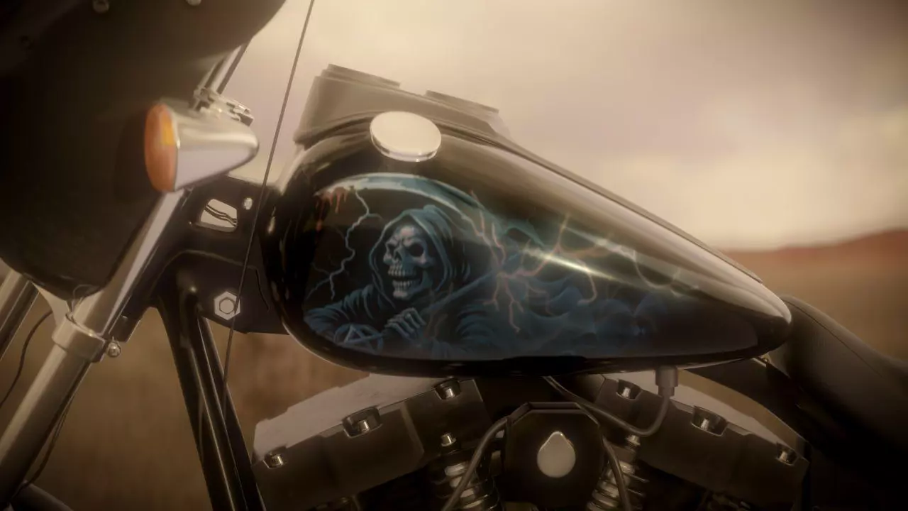 Custom Cruiser Motorcycle Inspired by Sons of Anarchy 3D model_8