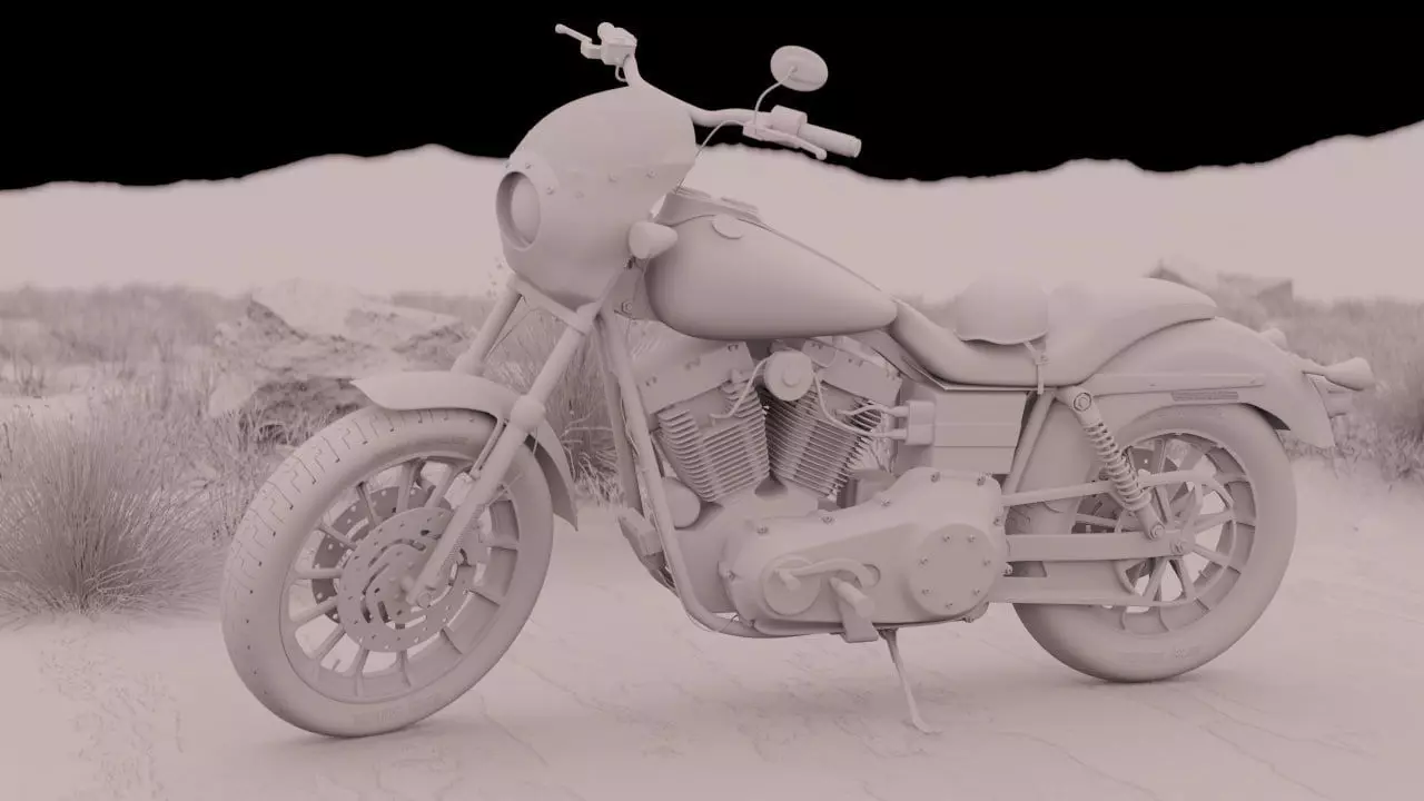 Custom Cruiser Motorcycle Inspired by Sons of Anarchy 3D model_13