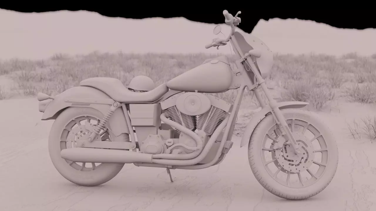 Custom Cruiser Motorcycle Inspired by Sons of Anarchy 3D model_14