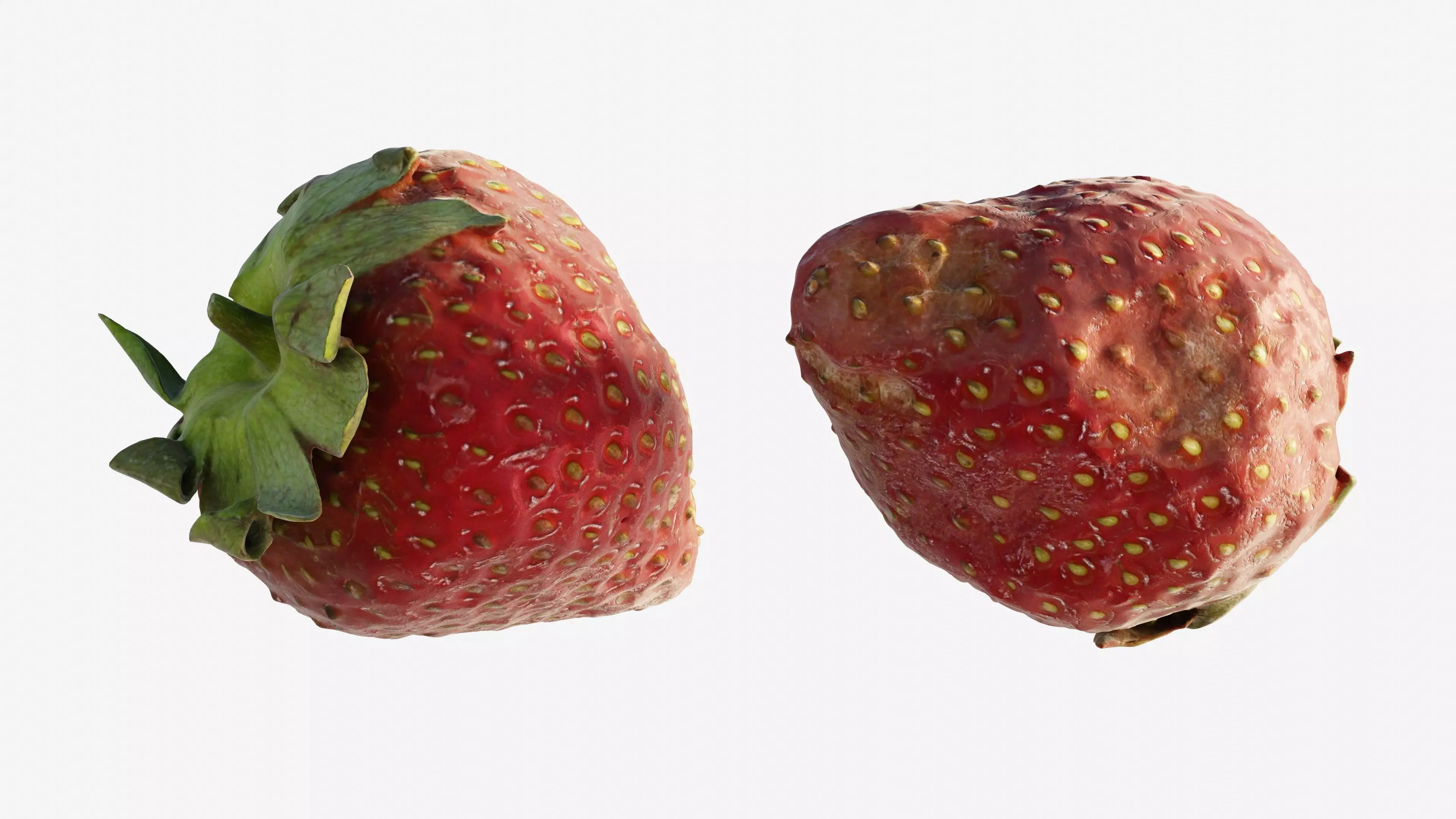 Scanned Strawberry Berry Low-poly 3D model_10