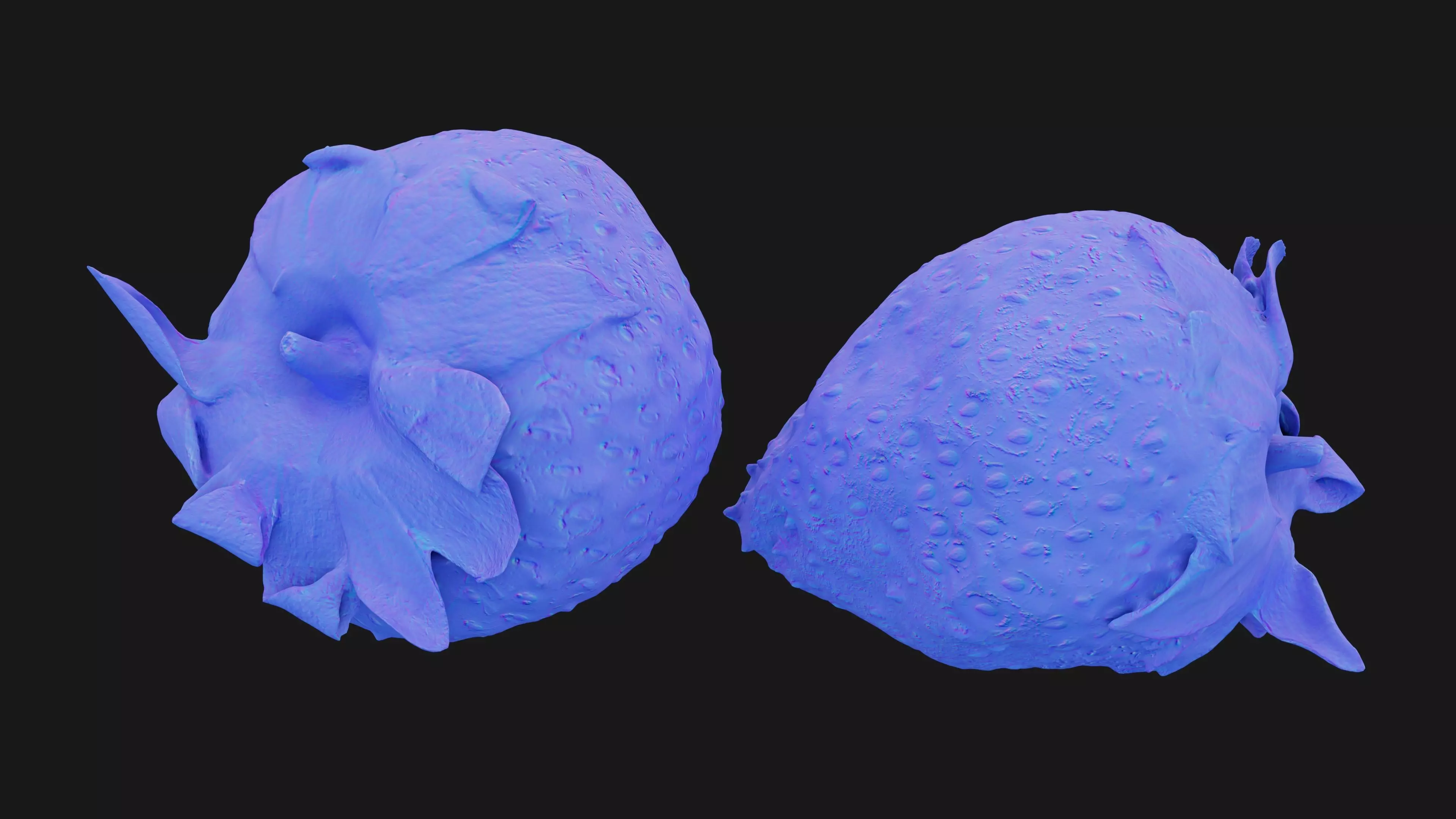 Scanned Strawberry Berry Low-poly 3D model_13