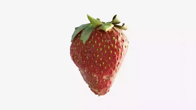 Scanned Strawberry Berry Low-poly 3D model 7