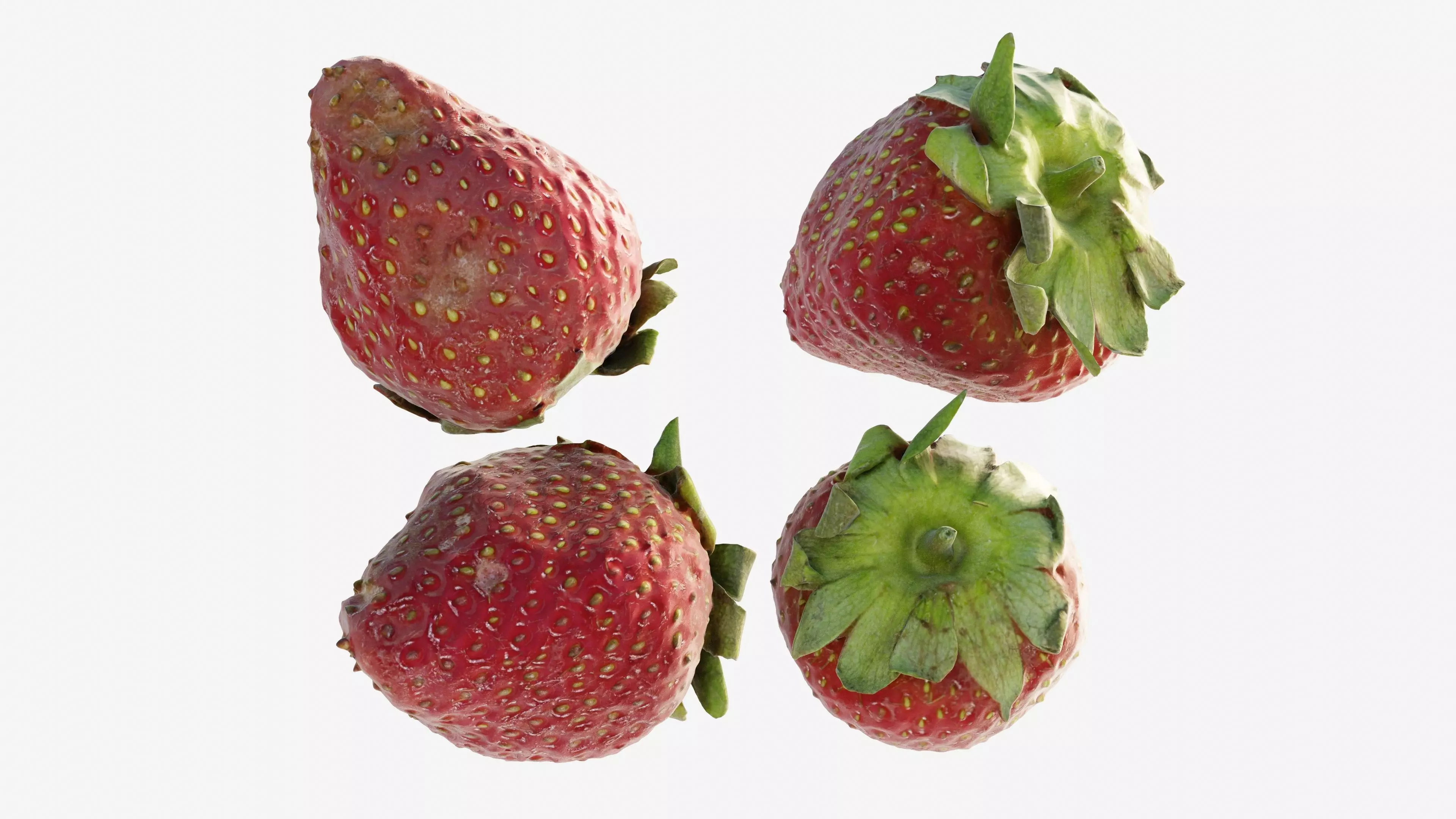 Scanned Strawberry Berry Low-poly 3D model_12